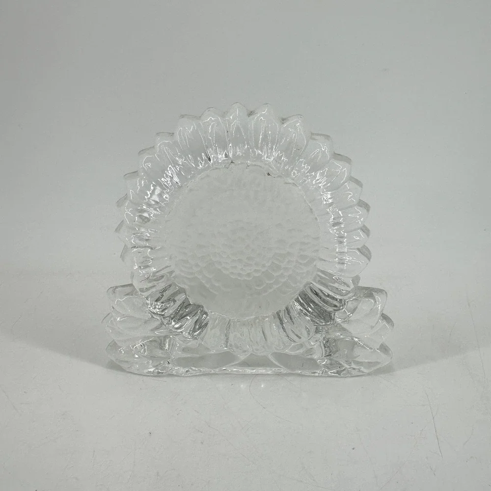 PartyLite Clear Glass Sunflower Votive Tealight Candle Holder P0271 Floral Decor